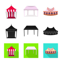 Vector design of roof and folding symbol. Collection of roof and architecture stock vector illustration.