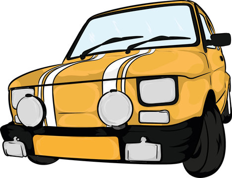 maluch, fiat 126p, polish car, cartoon car, kresk&oacute;wkowy, 