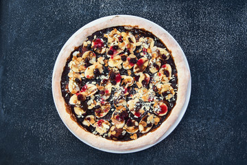 pizza on a dark background