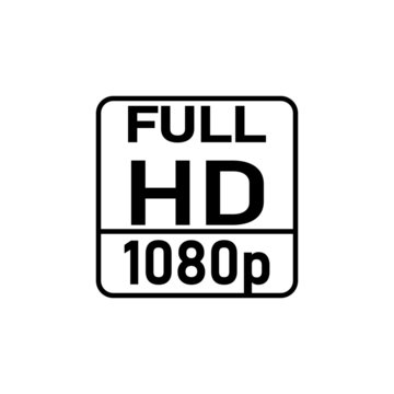 Full HD 1080p symbol on white background