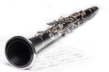 Naklejka premium clarinet on a white background