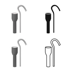 Vector illustration of flashlight and picklock sign. Collection of flashlight and security stock symbol for web.