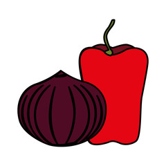 Isolated vegetables set vector design