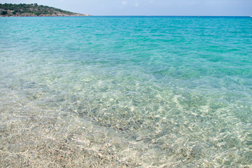 Losari Beach in Belgodère, Corsica, France. Idyllic Mediterranean Beach in the French island of Corsica.