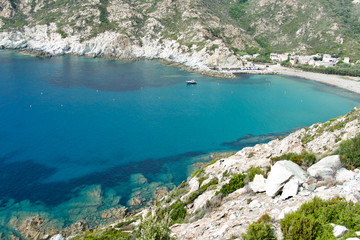 Fototapeta na wymiar Landscape on the West Coast of Cap Corse, Corsica, France