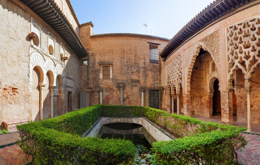 Obraz premium Royal Alcazar. Maidens Courtyard. Panorama. Seville, Andalusia, Spain