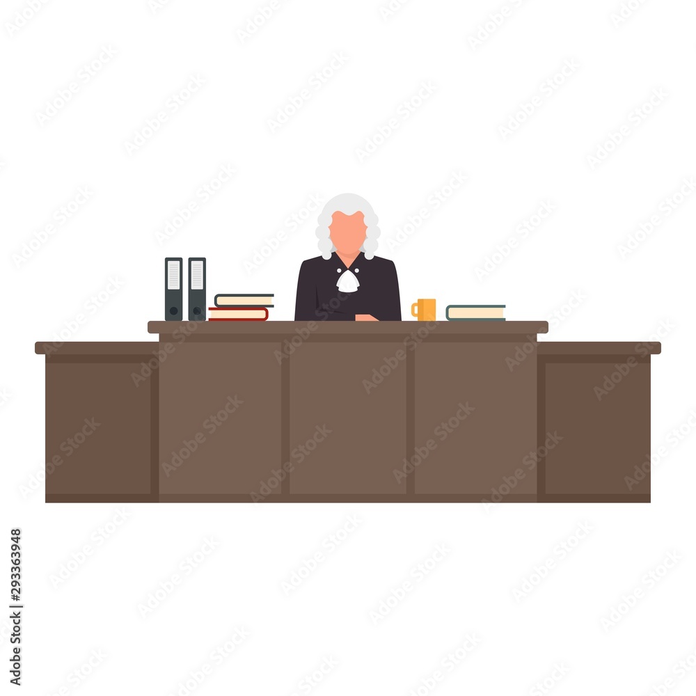 Poster judge desktop icon. flat illustration of judge desktop vector icon for web design