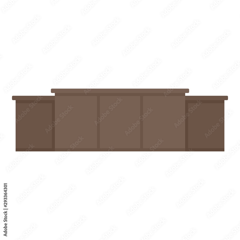 Poster judge table icon. flat illustration of judge table vector icon for web design