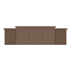 Judge table icon. Flat illustration of judge table vector icon for web design