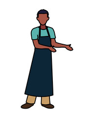 Isolated seller man vector design