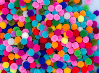 A colorful  Pom Pom background