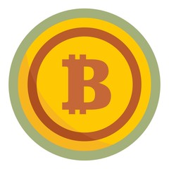 Bitcoin icon. Flat illustration of bitcoin vector icon for web design