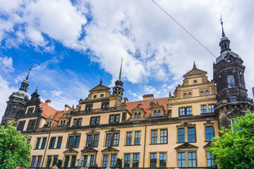 Fototapeta na wymiar DRESDEN, GERMANY - July 23, 2017: antique building view in Dresden, Germany