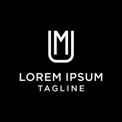 initial letter logo UM, MU logo template