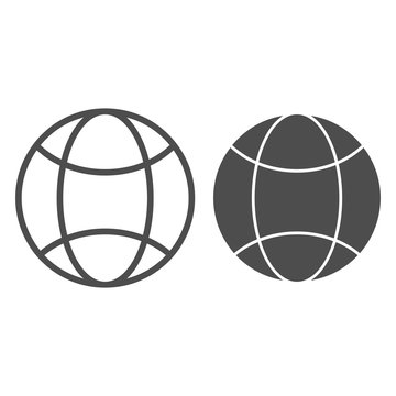 Global network line and glyph icon. Internet worldwide vector illustration isolated on white. Planet outline style design, designed for web and app. Eps 10.