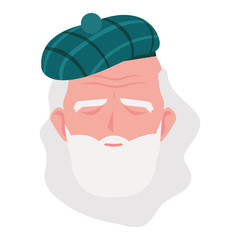 Grandfather head cartoon vector design