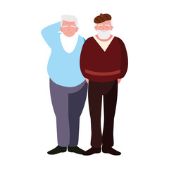 Grandfathers cartoons vector design icon