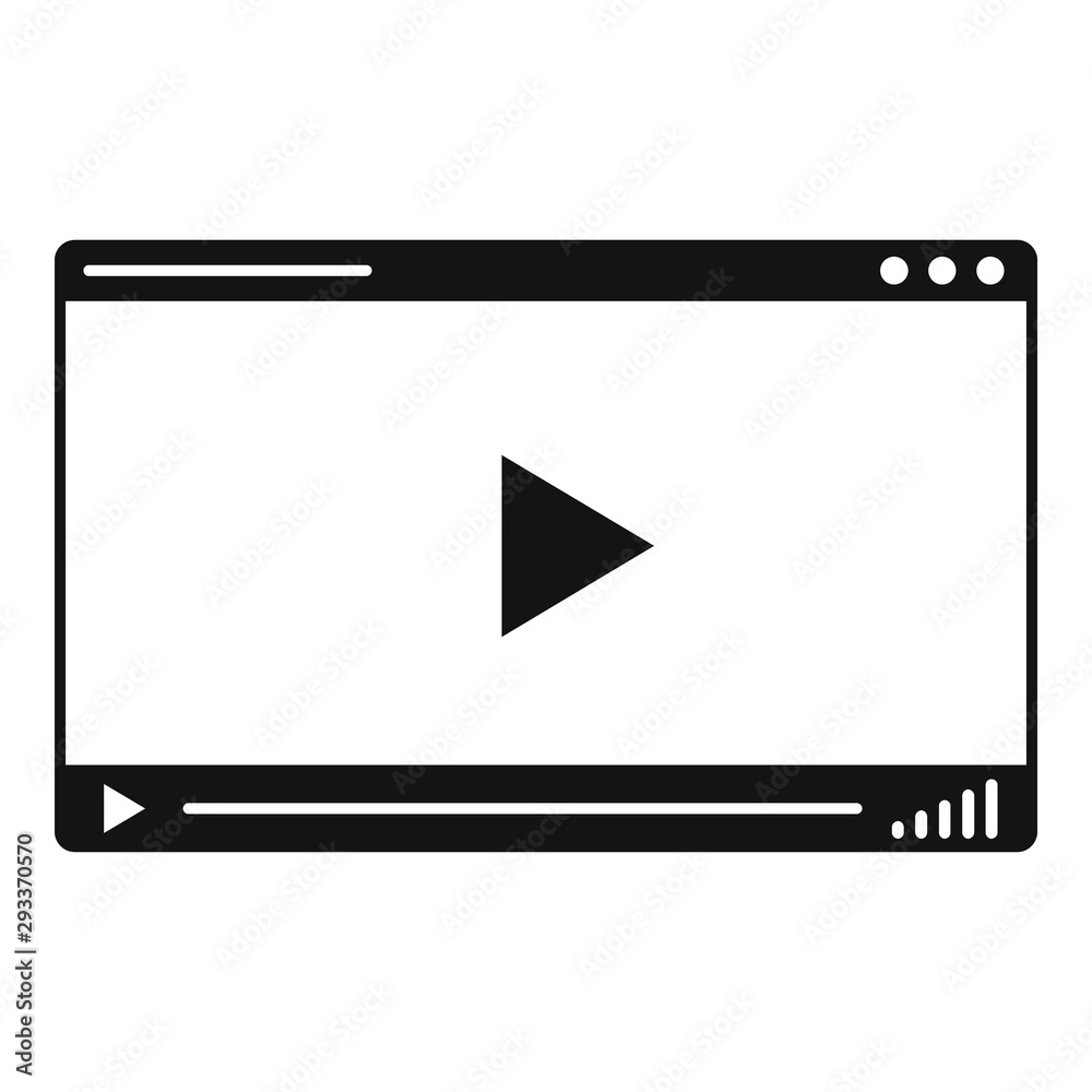 Poster web video player icon. simple illustration of web video player vector icon for web design isolated o