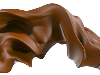 Shiny sweet chocolate liquid splash.