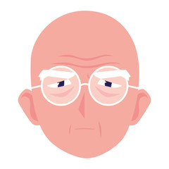 Grandfather head cartoon vector design