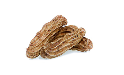 Peanuts on white background