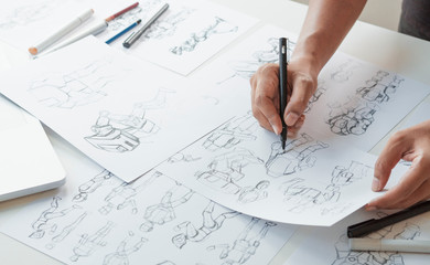 Animator designer Development designing drawing sketching development creating graphic pose...