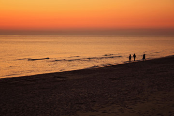  Walking at dawn on the beach