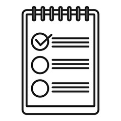 Checklist icon. Outline checklist vector icon for web design isolated on white background