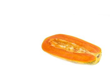 slice papaya isolated on white background