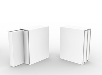 template empty book mockup set white background , 3d rendering	