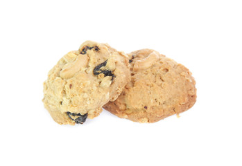 Chocolate chips cookies isolated on white