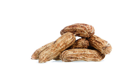 Boiled peanuts isolated on white background