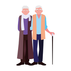 Grandfathers cartoons vector design icon