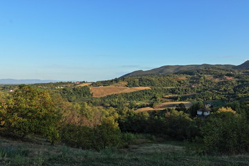 Fototapeta na wymiar Sunny September in Serbian village.