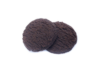 dark chocolate brownie cookies isolated on white