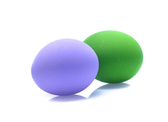 Perfect colorful handmade easter eggs isolated on a white