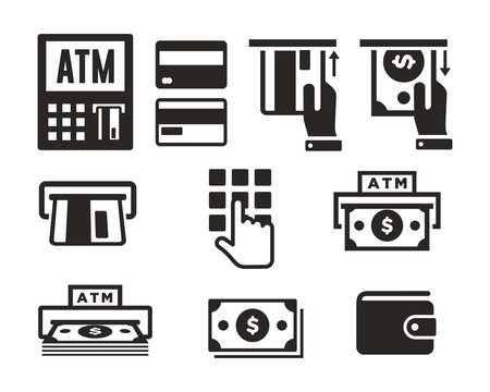 ATM Icon Set Vector