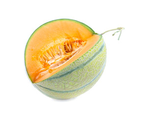 Orange cantaloupe melon isolated on white