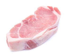 Fresh raw beef steak isolated on white background