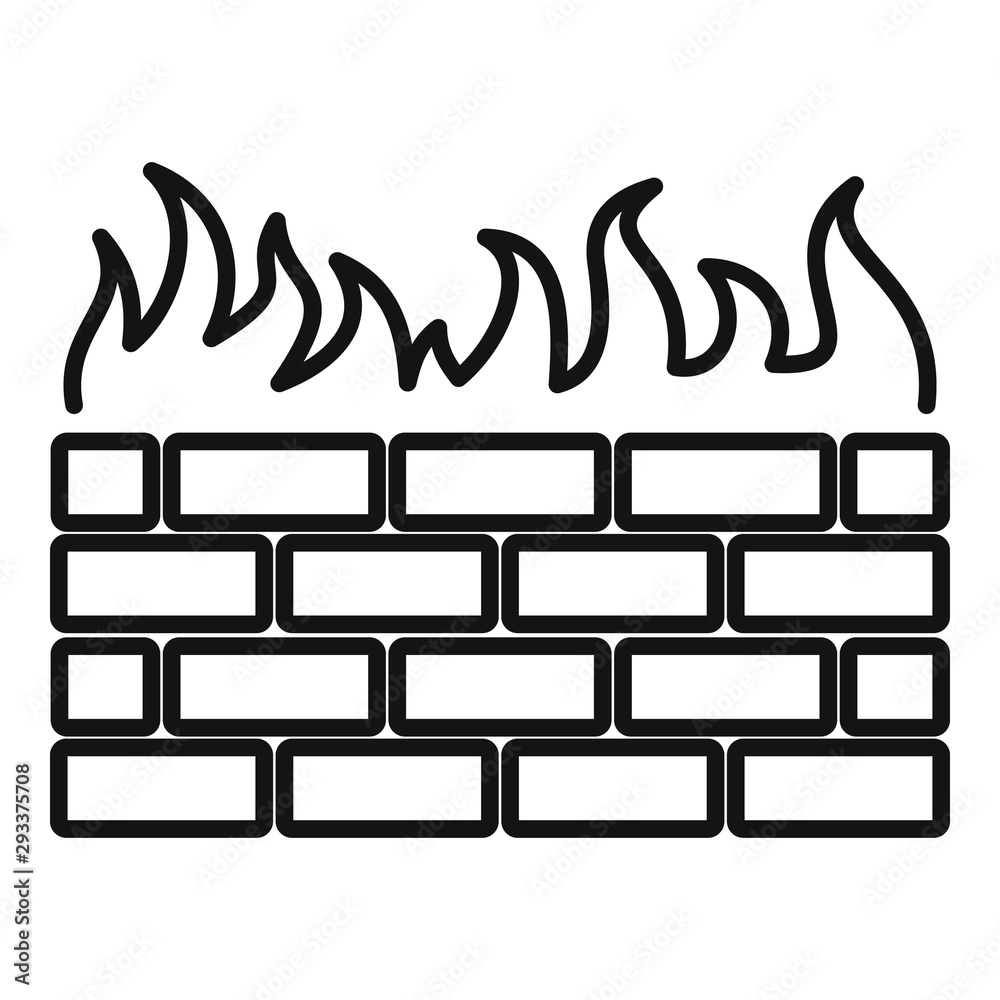 Poster firewall icon. outline firewall vector icon for web design isolated on white background