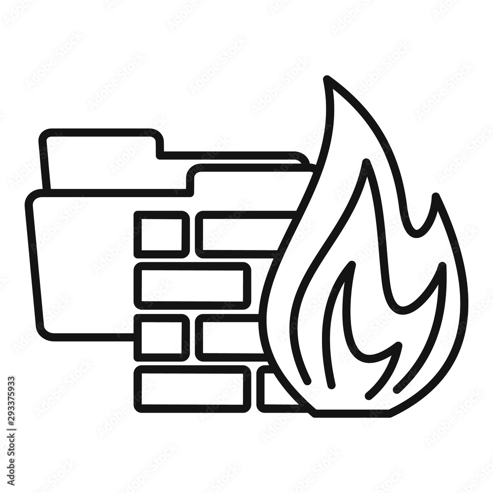 Poster folder firewall icon. outline folder firewall vector icon for web design isolated on white backgroun