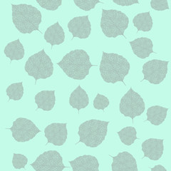 Patron sin costura hermosas hojas fondo celeste