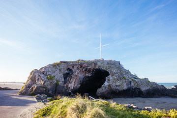 Cave Rock at Sumner Beach in Christchurch New Zealand