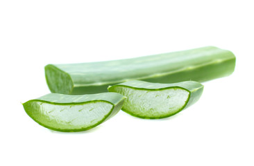 Aloe sliced, isolated on a white background