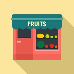 Fruits street shop icon. Flat illustration of fruits street shop vector icon for web design