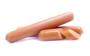 Fresh sausage  isolated on white background