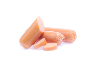 Fresh sausage  isolated on white background