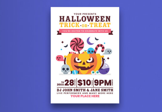 Colorful Halloween Party Flyer Layout