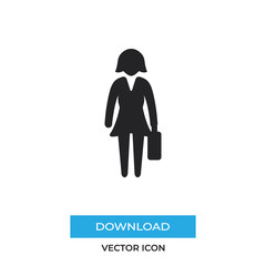 Woman searching job vector icon, simple sign for web site and mobile app.