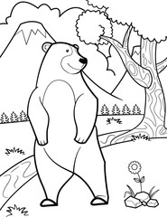 Cute Bear Coloring pages vector